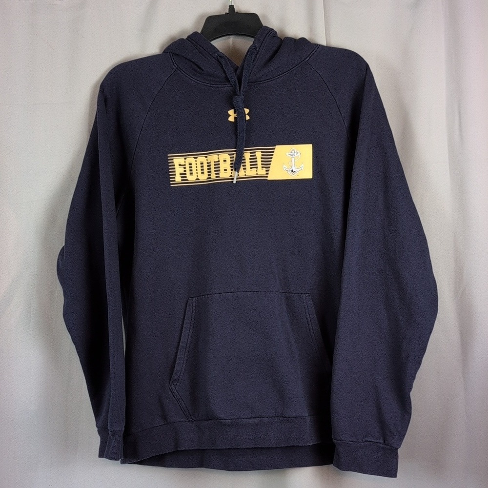Under Armour Navy Football Hoodie Mens XL Loose Fit Pullover Sweatshirt Anchor‎